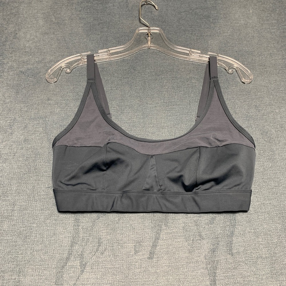 Gymshark Superset Sports Bra Womens L Gray Athletic Fit Stretch Adjustable Strap